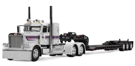 60-2191 White/Black Peterbilt 389 w/Lowboy