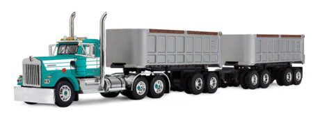60-2291 Turquoise/White Kenworth W900A w/Dual End Dumps