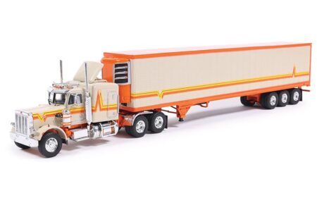U64TRTR002M 1973 Peterbilt 359 Orange and Cream w/Reefer